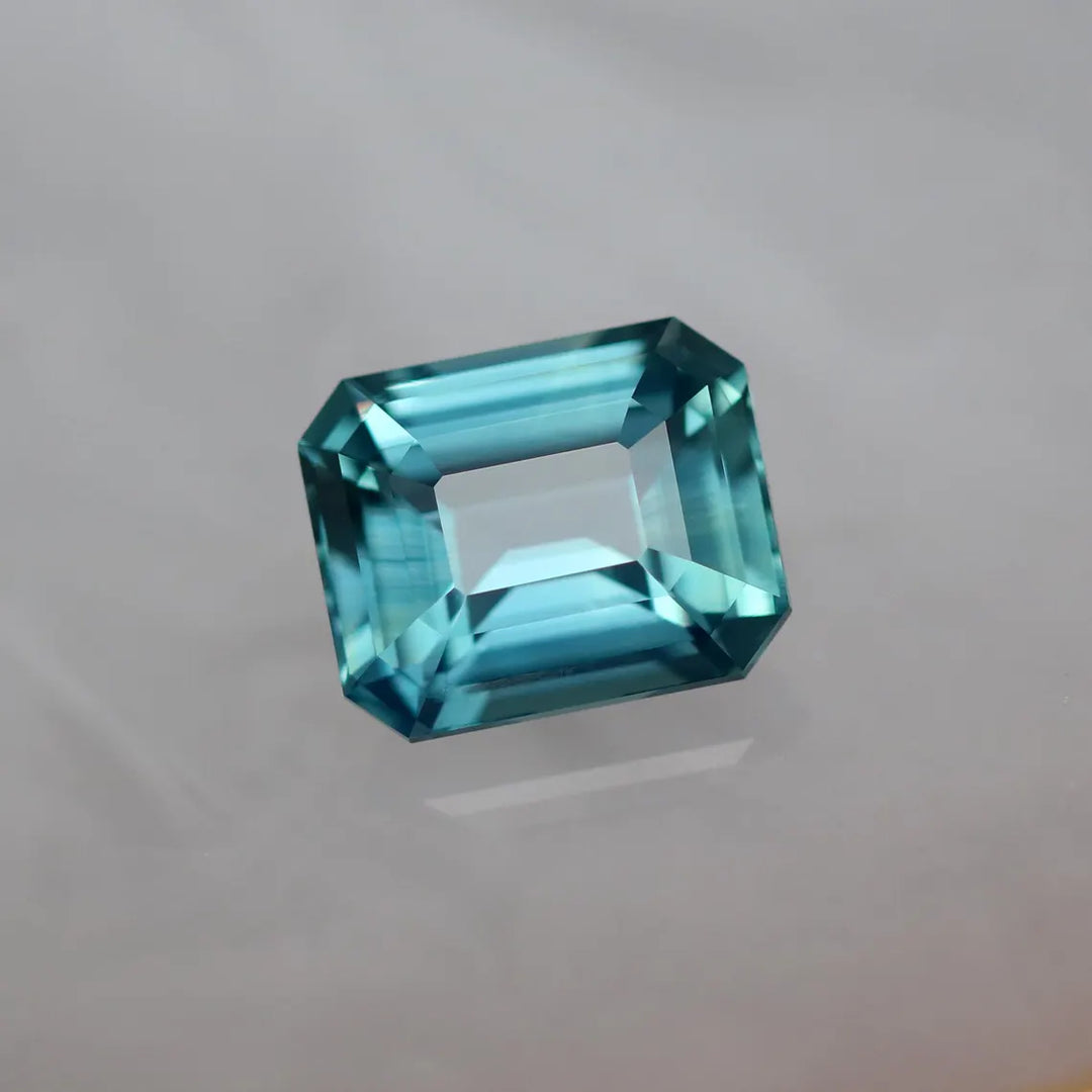 2.55 Ct Emerald Cut Teal Sapphire, 8.2mm x 6.7mm x 4.6mm By Valley Rose