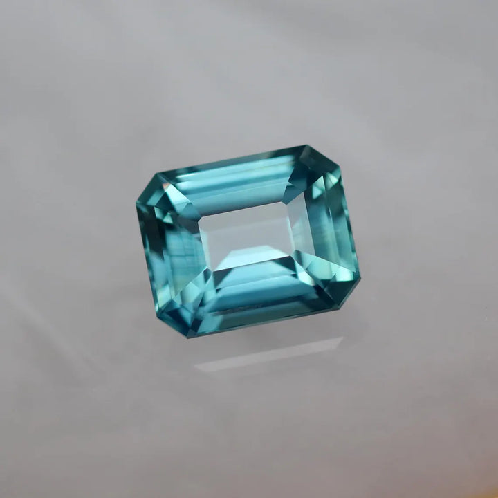 2.55 Ct Emerald Cut Teal Sapphire, 8.2mm x 6.7mm x 4.6mm By Valley Rose