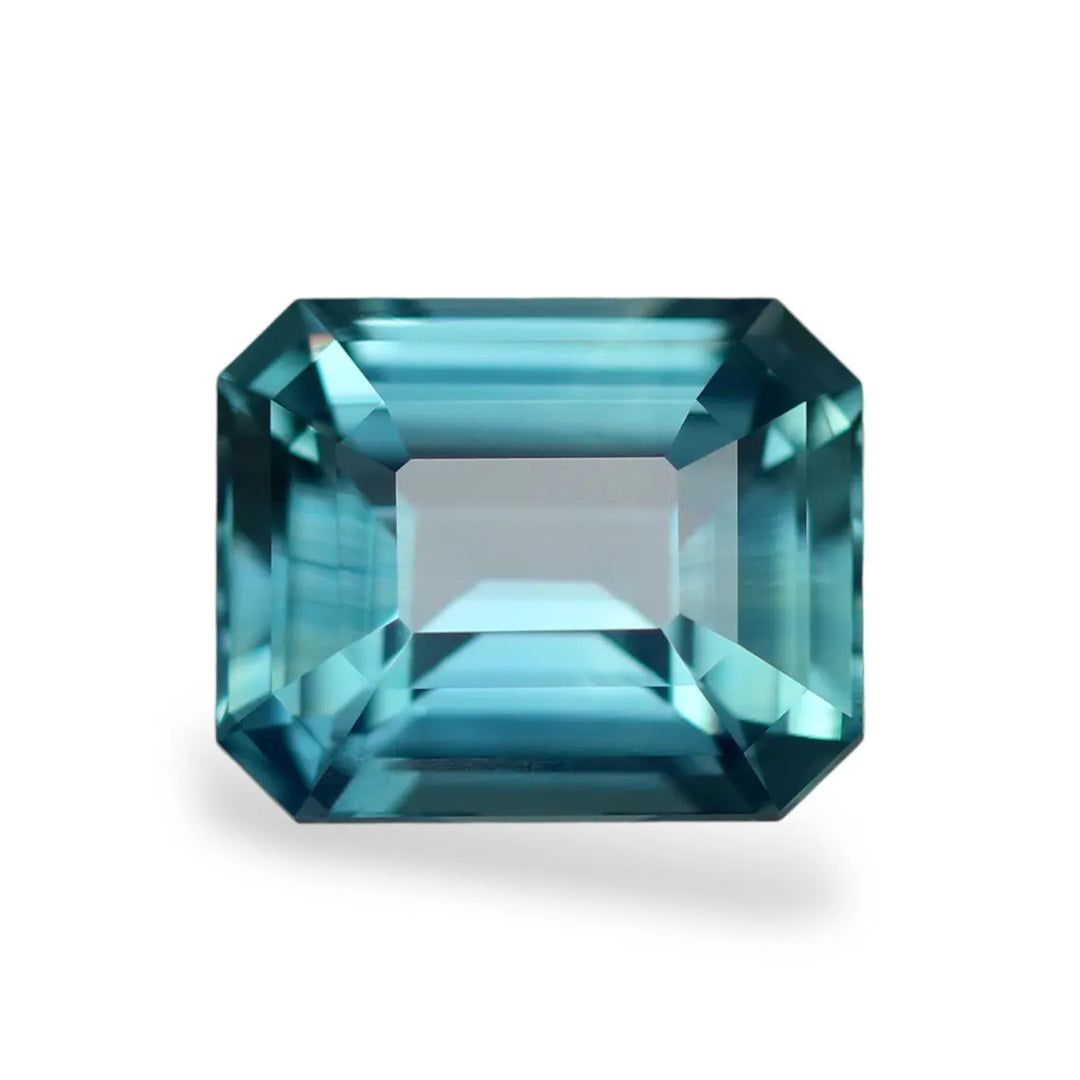 2.55 Ct Emerald Cut Teal Sapphire, 8.2mm x 6.7mm x 4.6mm By Valley Rose