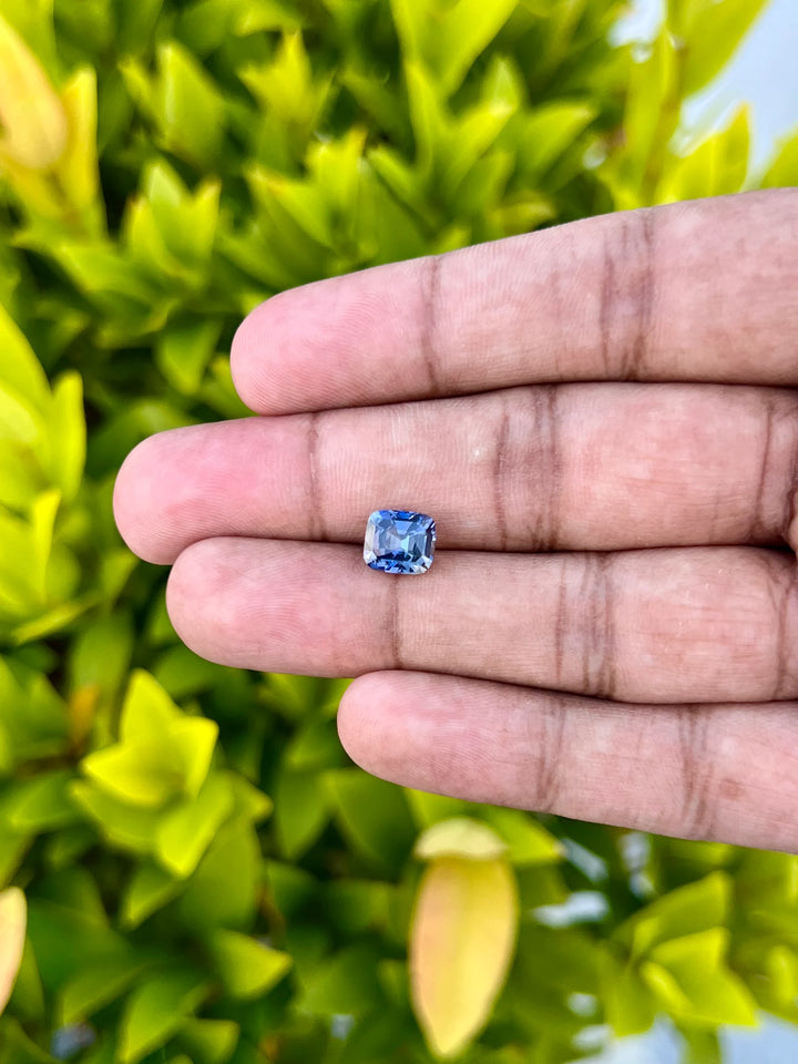 2.70 Ct Cushion Cut Bi-Color Blue Purple Sapphire, 7.95mm x 6.95mm x 5.0mm By Valley Rose