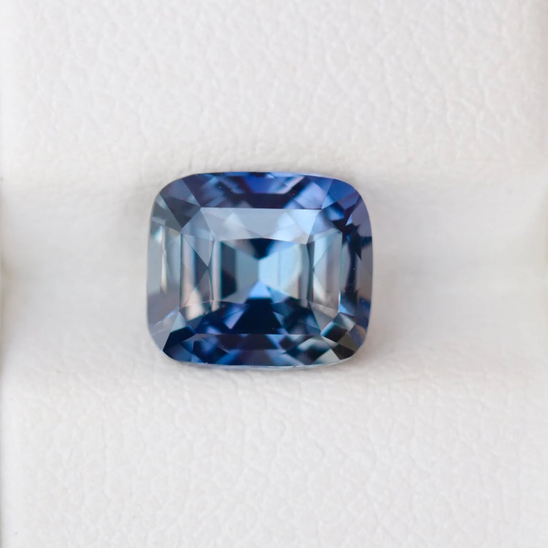 2.70 Ct Cushion Cut Bi-Color Blue Purple Sapphire, 7.95mm x 6.95mm x 5.0mm By Valley Rose