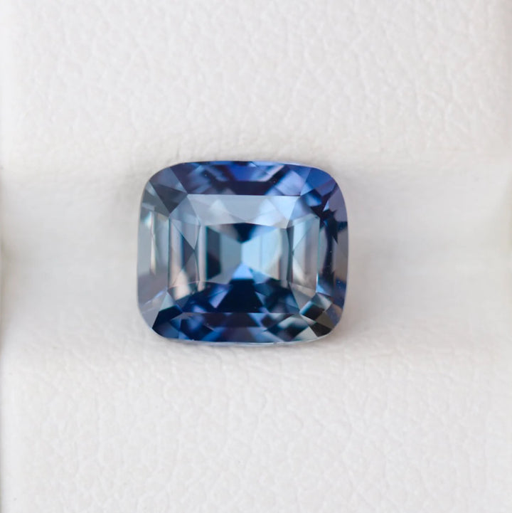 2.70 Ct Cushion Cut Bi-Color Blue Purple Sapphire, 7.95mm x 6.95mm x 5.0mm By Valley Rose