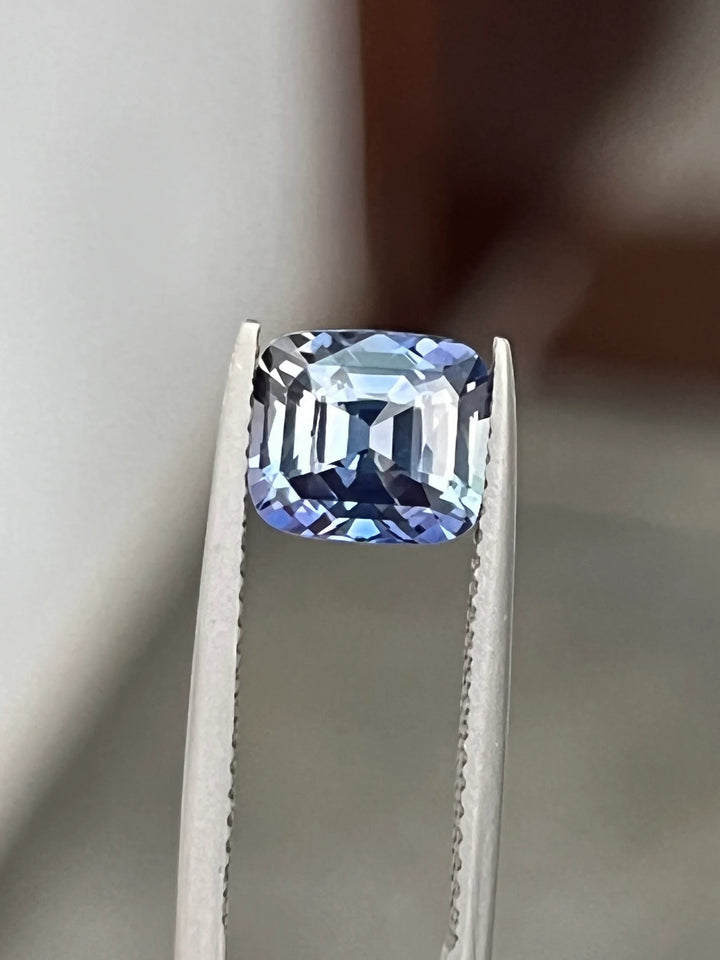 2.70 Ct Cushion Cut Bi-Color Blue Purple Sapphire, 7.95mm x 6.95mm x 5.0mm By Valley Rose