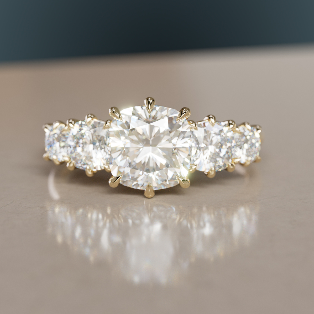 Acoma Cushion Cut Lab Diamond Unique Vintage Engagement Ring By Valley Rose