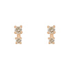 Double Champagne Diamond Earring Studs in 14k Gold Single By Valley Rose Ethical Jewelry
