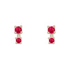 Double Red Ruby Earring Studs in 14k Gold Single By Valley Rose Ethical Jewelry