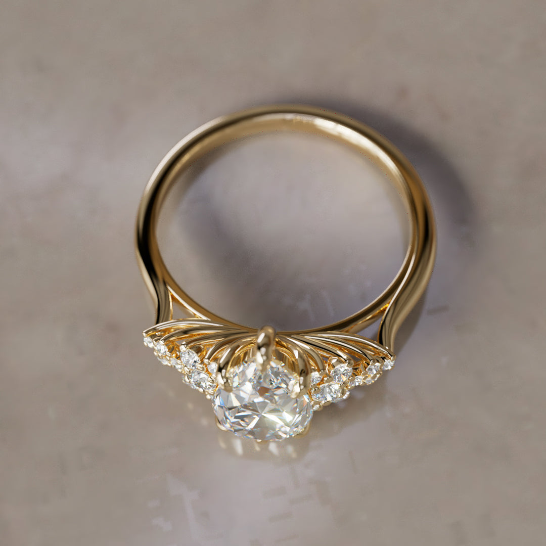Alwynn Pear Lab Diamond Unique Vintage Engagement Ring By Valley Rose