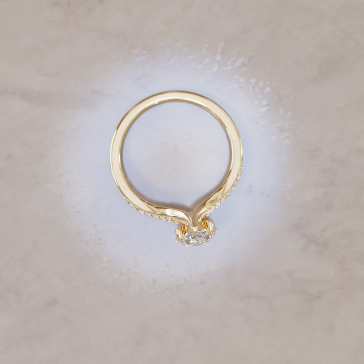 Amaya Round Diamond Modern Unique Split Shank Engagement Ring By Valley Rose