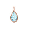 Water Drop Pear Cut Aquamarine Charm in 14k Gold By Valley Rose Ethical Jewelry