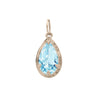 Water Drop Pear Cut Aquamarine Charm in 14k Gold By Valley Rose Ethical Jewelry