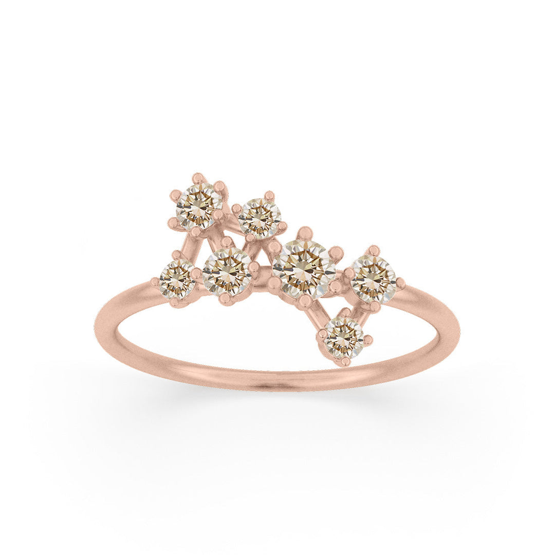 Andromeda Ring, Champagne Diamond By Valley Rose