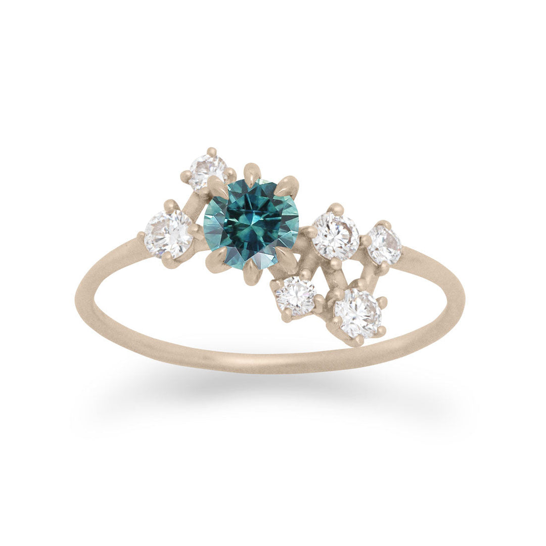 Andromeda Teal Sapphire Ring By Valley Rose