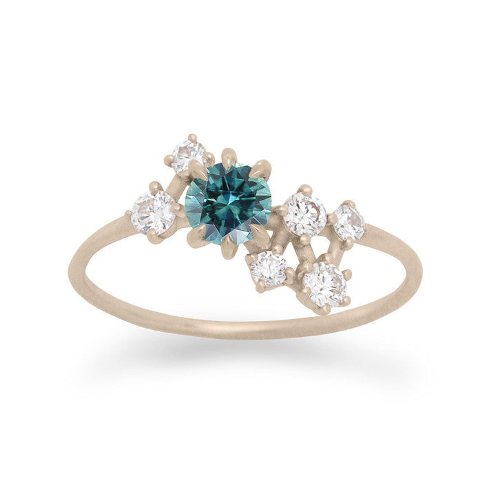 Andromeda Teal Sapphire Ring By Valley Rose