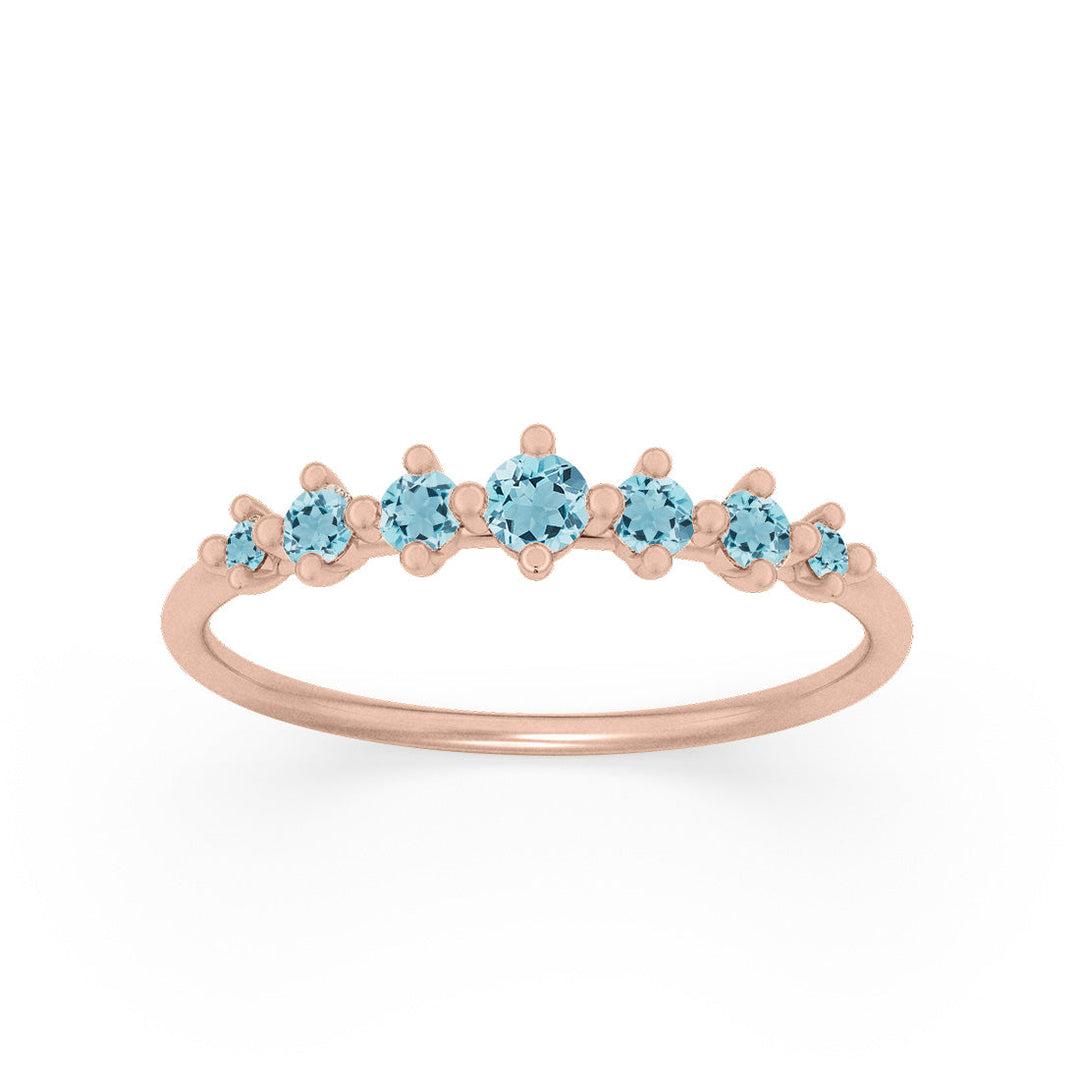 Aquamarine Dainty Stacking Ethical Ring By Valley Rose