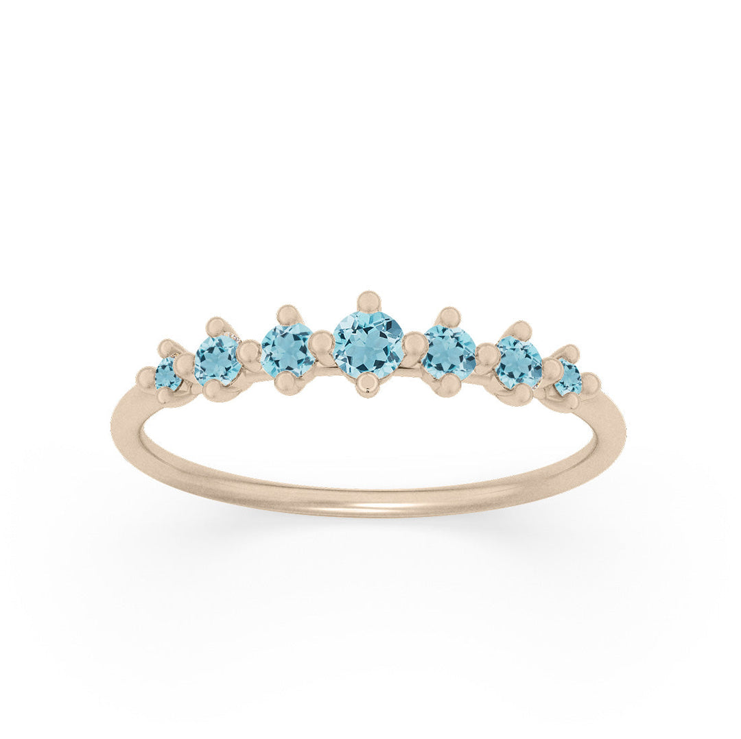 Aquamarine Dainty Stacking Ethical Ring By Valley Rose