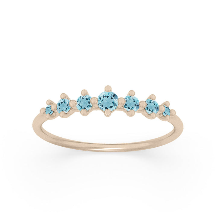 Aquamarine Dainty Stacking Ethical Ring By Valley Rose