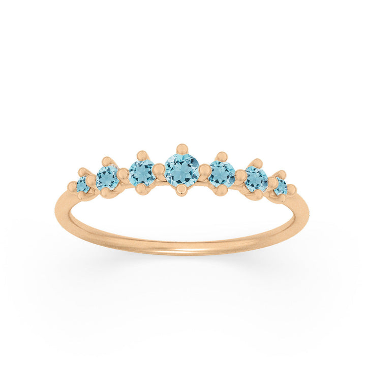 Aquamarine Dainty Stacking Ethical Ring By Valley Rose