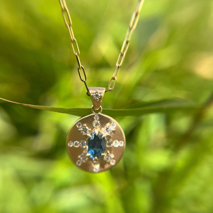 Arcadia Blue Sapphire Coin Pendant No.2 (Ready to Ship)