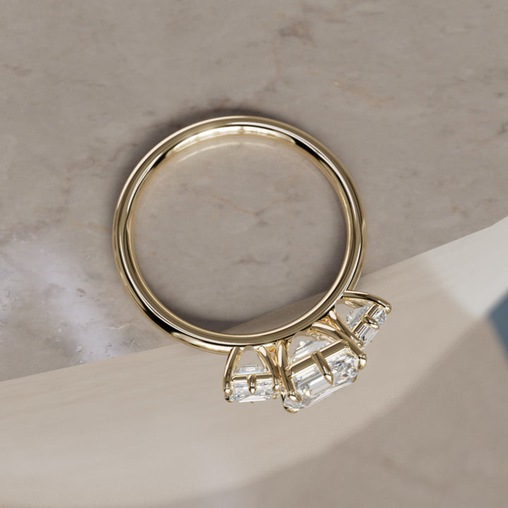 Ari Asscher Cut Lab Diamond Modern Unique Engagement Ring By Valley Rose