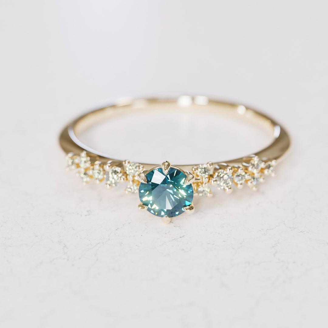 Astrid Blue Sapphire Unique Celestial Ring, .25 Ct By Valley Rose