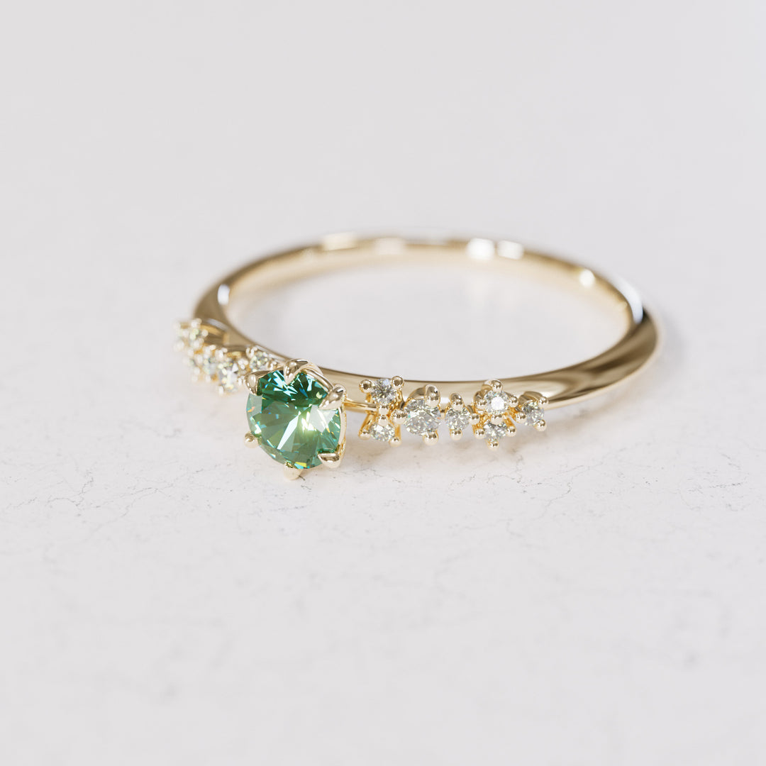 Astrid Green Sapphire Unique Celestial Ring, .25 Ct By Valley Rose