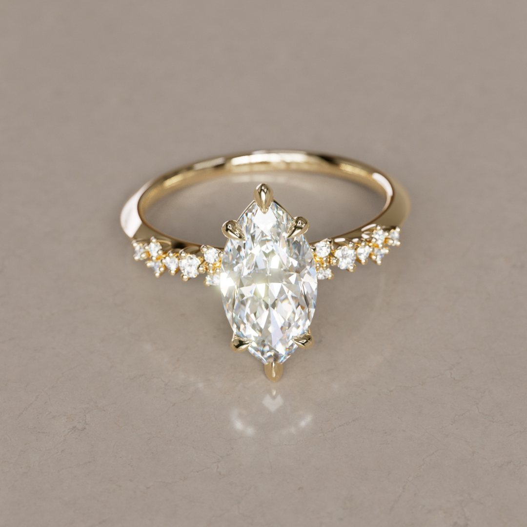 Astrid Marquise Diamond Unique Celestial Engagement Ring By Valley Rose
