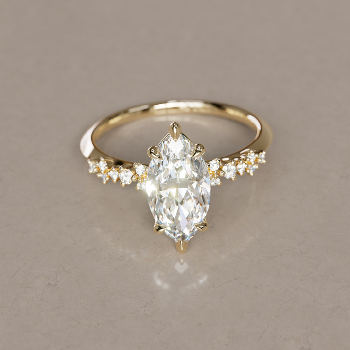 Astrid Marquise Diamond Unique Celestial Engagement Ring By Valley Rose