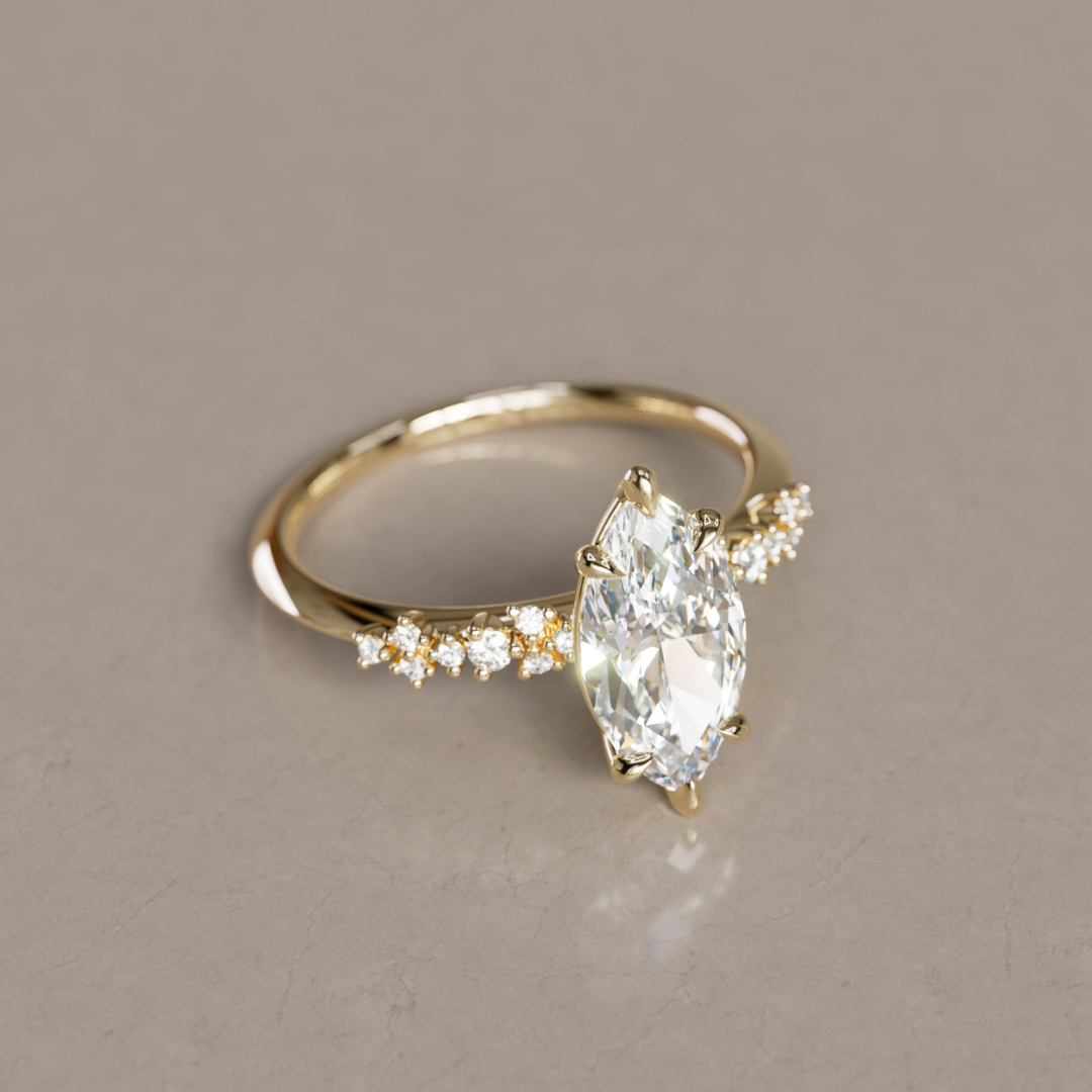 Astrid Marquise Diamond Unique Celestial Engagement Ring By Valley Rose