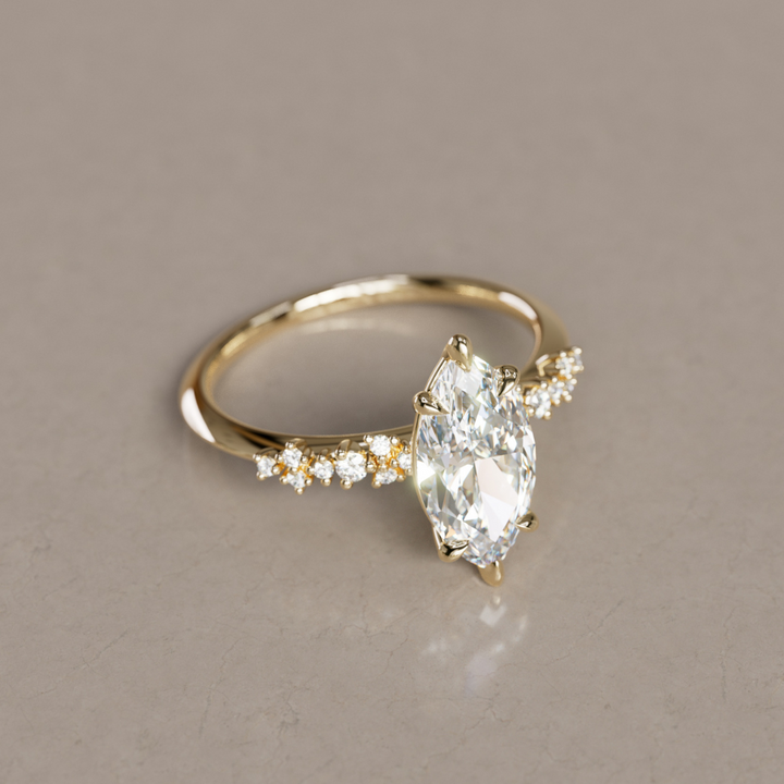Astrid Marquise Diamond Unique Celestial Engagement Ring By Valley Rose