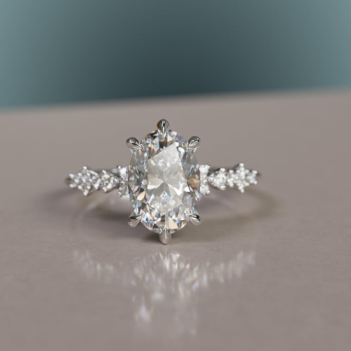 Astrid Oval Diamond Unique Celestial Engagement Ring By Valley Rose