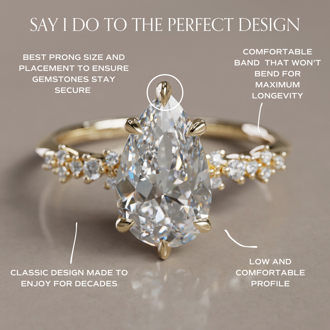 Astrid Pear Diamond Unique Celestial Engagement Ring By Valley Rose