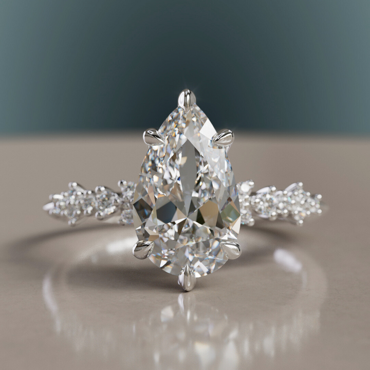 Astrid Pear Diamond Unique Celestial Engagement Ring By Valley Rose