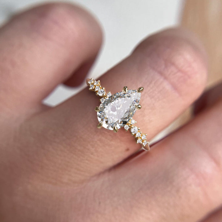 Astrid Pear Diamond Unique Celestial Engagement Ring By Valley Rose