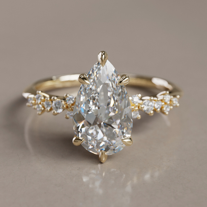 Astrid Pear Diamond Unique Celestial Engagement Ring By Valley Rose