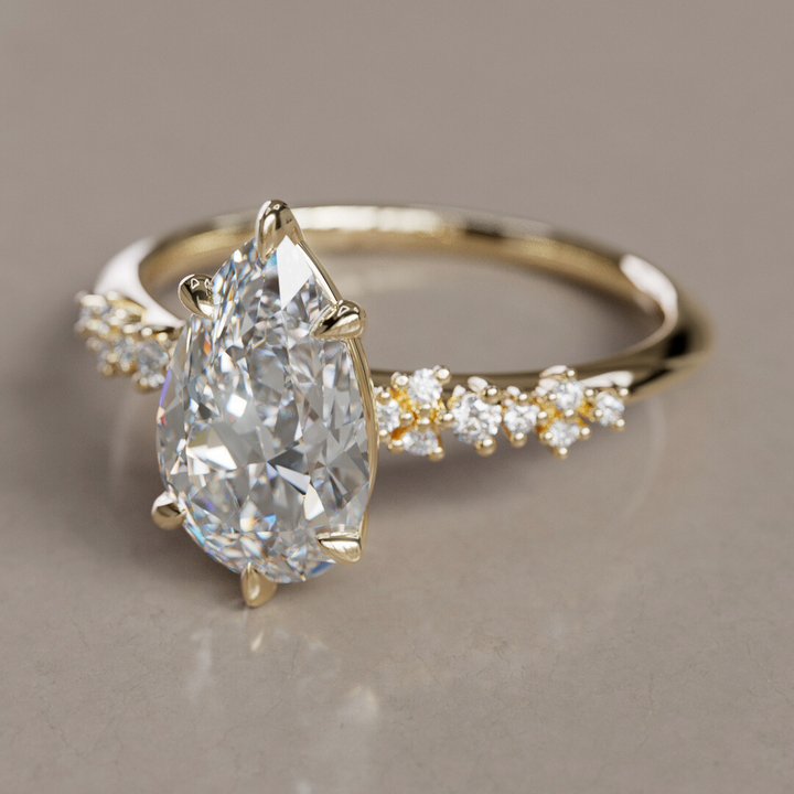 Astrid Pear Diamond Unique Celestial Engagement Ring By Valley Rose