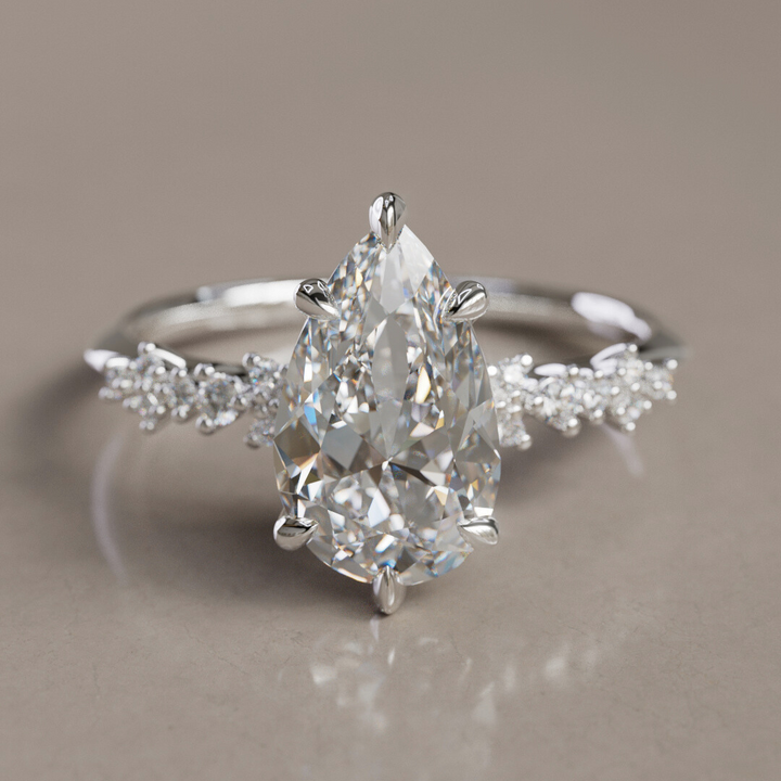 Astrid Pear Diamond Unique Celestial Engagement Ring By Valley Rose