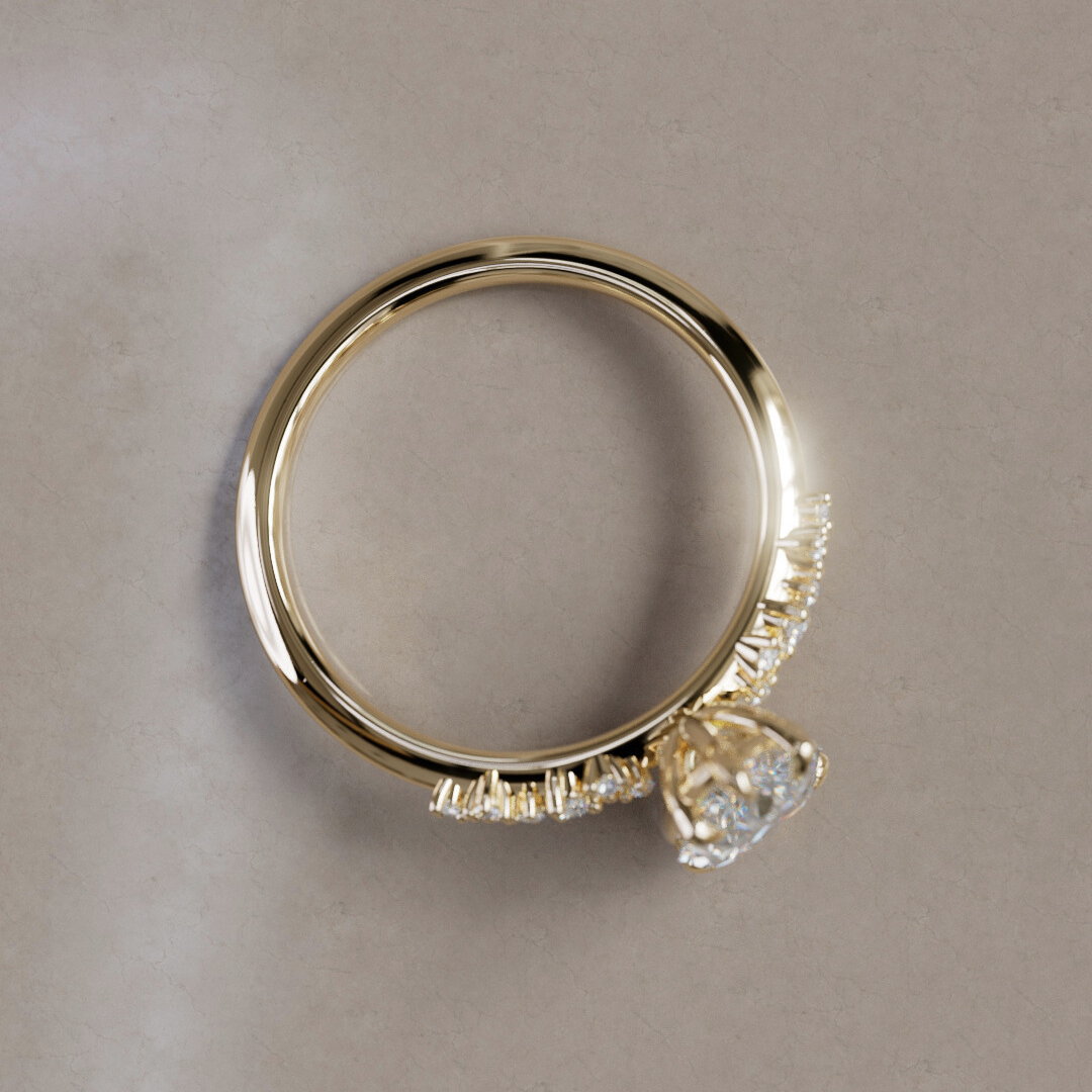 Astrid Pear Diamond Unique Celestial Engagement Ring By Valley Rose