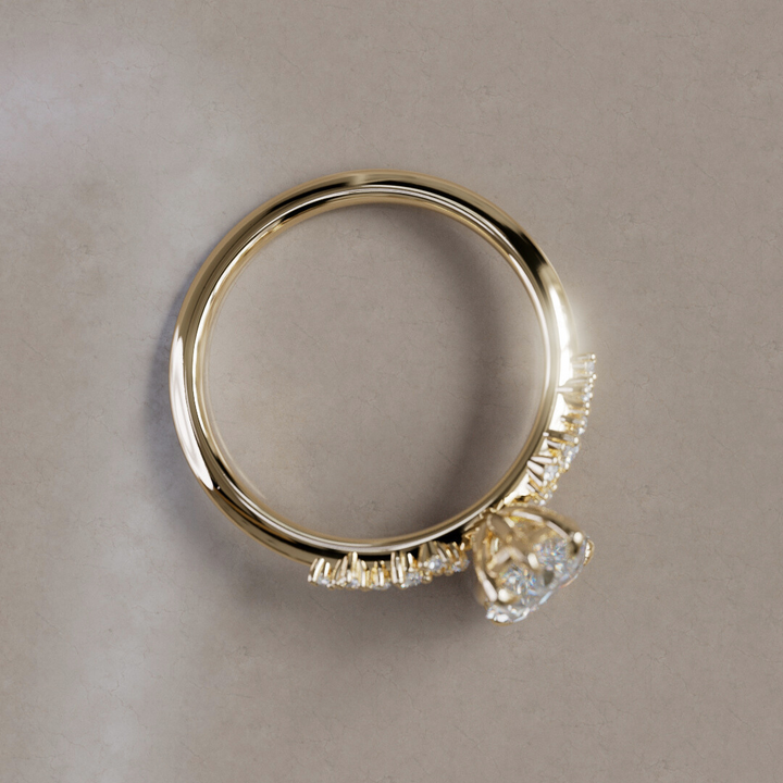 Astrid Pear Diamond Unique Celestial Engagement Ring By Valley Rose