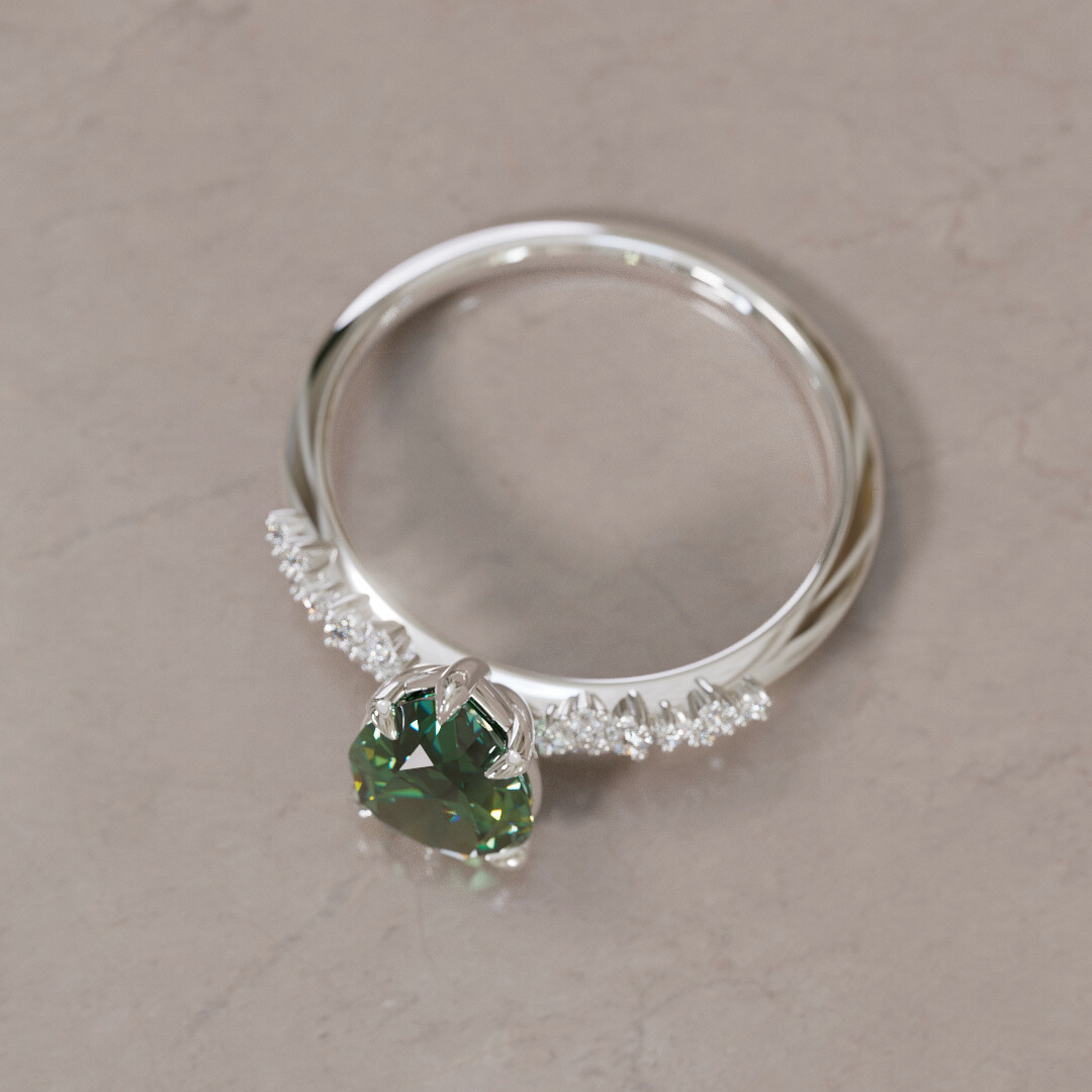 Astrid Pear Green Sapphire Unique Celestial Engagement Ring By Valley Rose