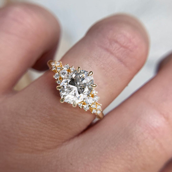 Aurelia Oval Lab Diamond Unique Vintage Engagement Ring By Valley Rose
