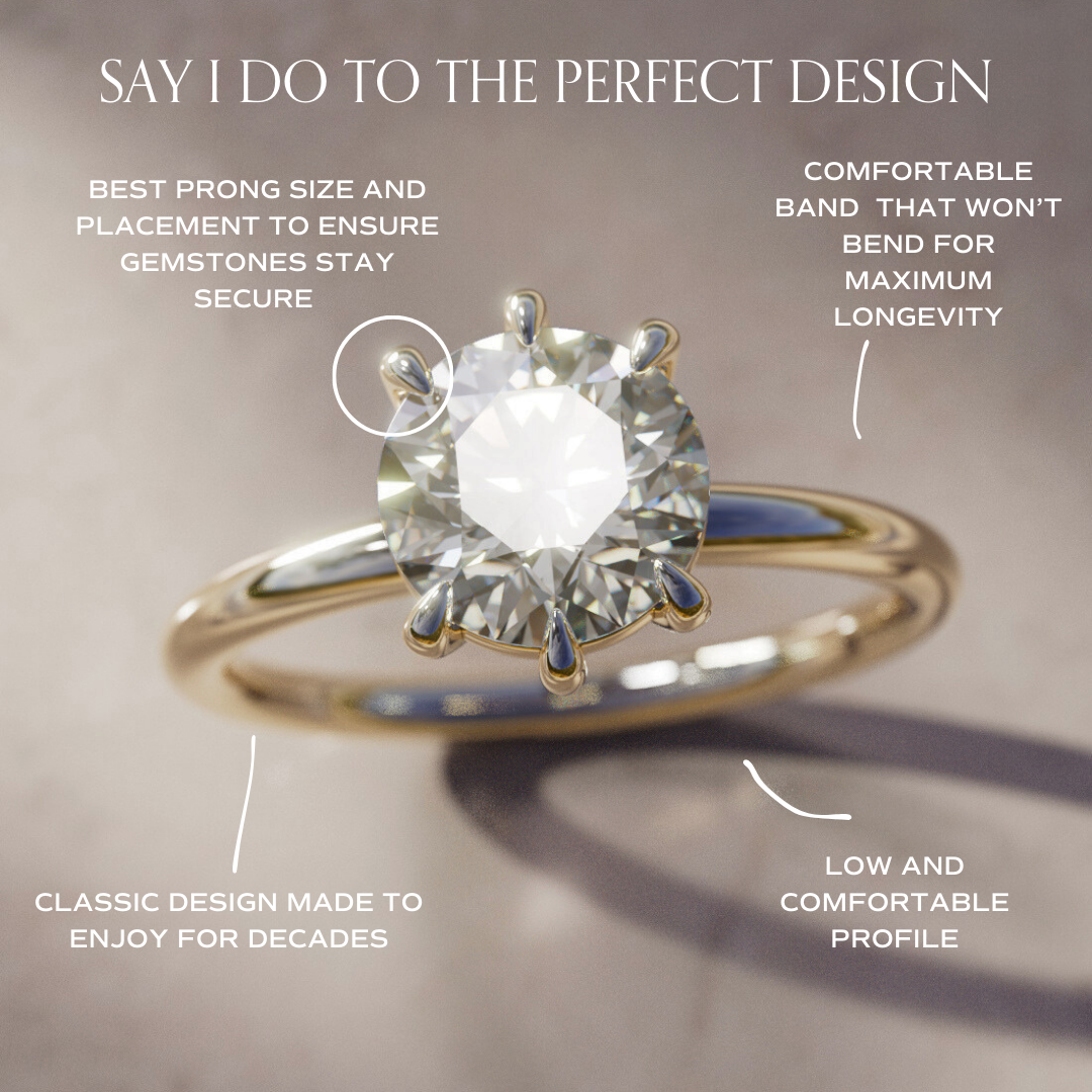 Ava Round Diamond Modern Unique Engagement Ring Solitaire By Valley Rose