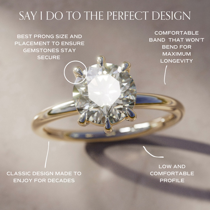 Ava Round Diamond Modern Unique Engagement Ring Solitaire By Valley Rose