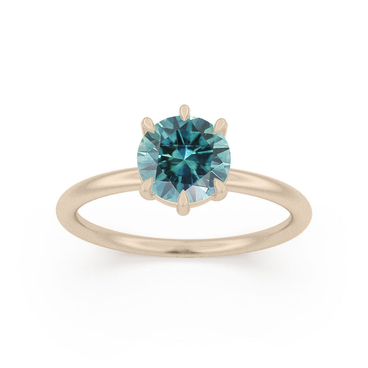 Ava Teal Sapphire Solitaire Modern Unique Engagement Ring Solitaire By Valley Rose