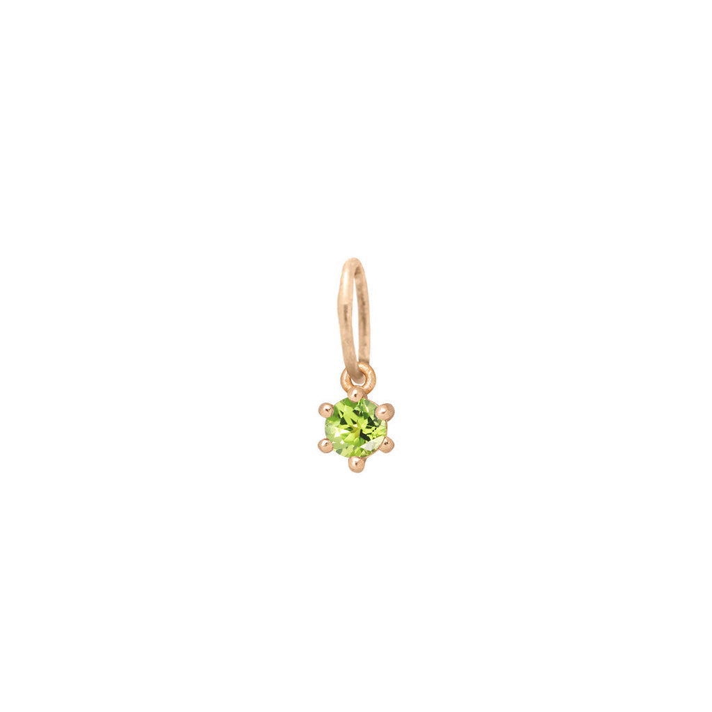 Ethical Peridot Charm - 3mm August Birthstone Gold Necklace  By Valley Rose Ethical Jewelry