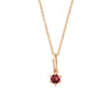 Ethical Garnet Charm - 3mm January Birthstone Gold Necklace  By Valley Rose Ethical Jewelry