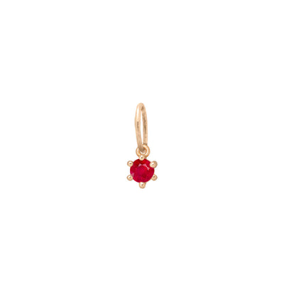 Ethical Ruby Charm - 3mm July Birthstone Gold Necklace  By Valley Rose Ethical Jewelry