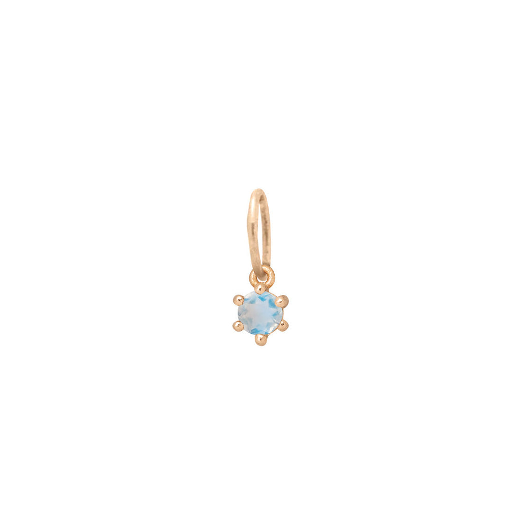 Ethical Moonstone Charm - 3mm June Birthstone Gold Necklace  By Valley Rose Ethical Jewelry