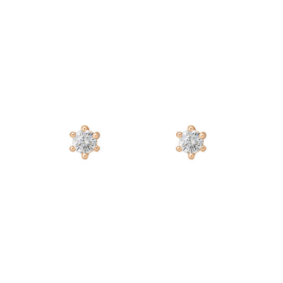 Ethical Lab Diamond Studs - 3mm April Birthstone Gold Earrings Lab Diamond Single By Valley Rose Ethical Jewelry