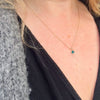 Ethically Sourced Teal Sapphire Charm in 14k Gold Teal Sapphire By Valley Rose Ethical Jewelry