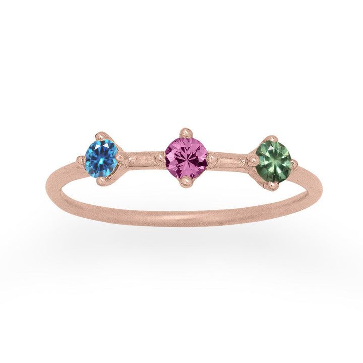 Capricorn Zodiac Celestial Orion Constellation Gemstone Ring with Birthstones By Valley Rose